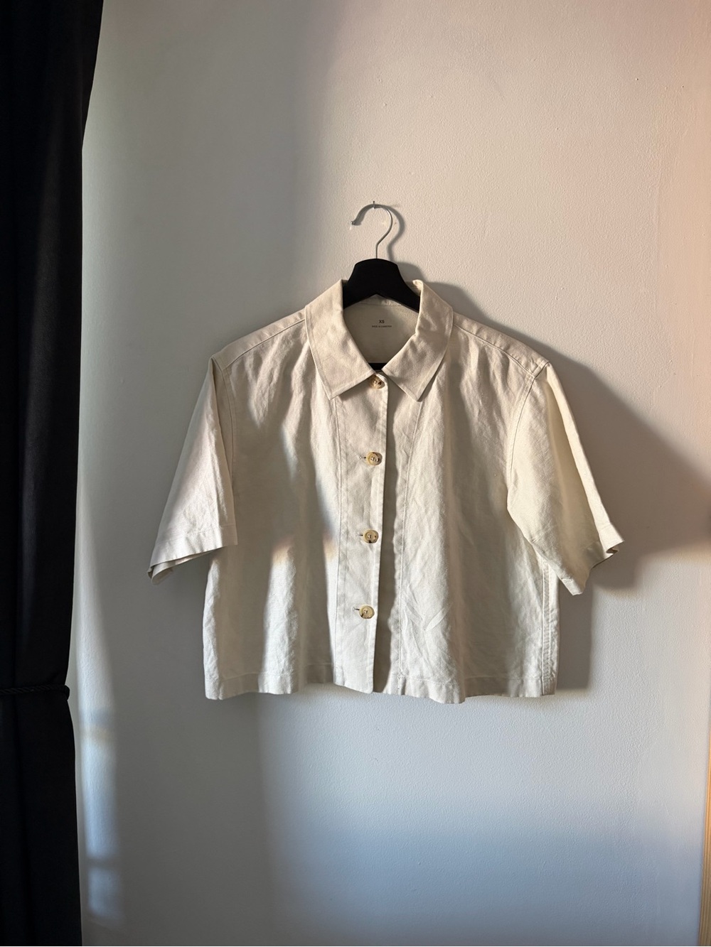 Muji hemp/cotton boxy button up